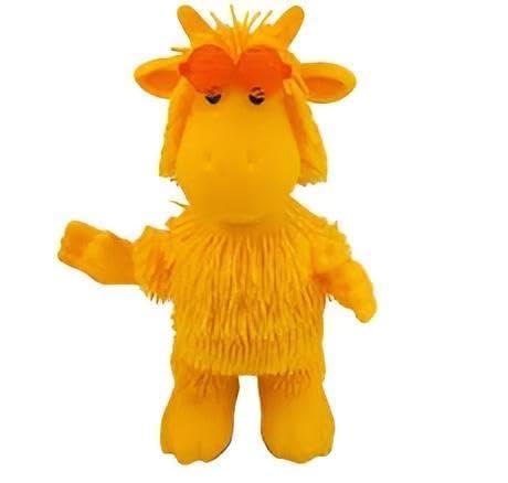 Rubber Giraffe - Full body moving disco dancer with hip shaking, jungle audio tracks, sound effects, stretchable yellow hair design suitable for kids over four years
