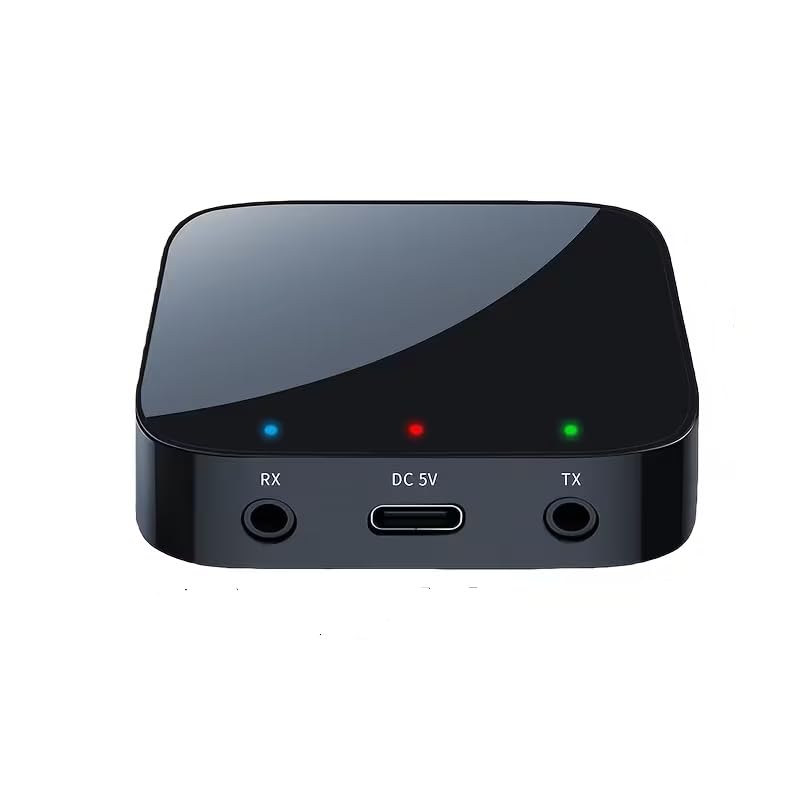 T38 Ultra-Thin Bluetooth 5.3 Two-in-One Audio Receiver Transmitter Stereo Wireless Adapter 3.5mm AUX, Suitable for TV, Laptop, Headphones, Bluetooth Speakers, Car Speakers