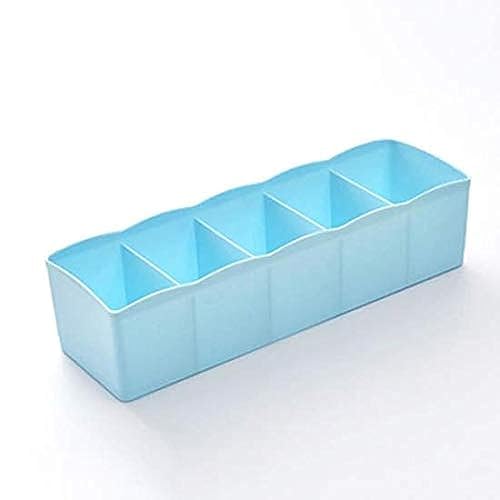 Plastic Cosmetic Organizer Divided Into 5 Compartments - Baby Blue