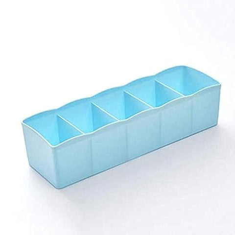 Plastic Cosmetic Organizer Divided Into 5 Compartments - Baby Blue