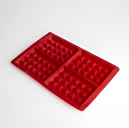 Dessert Form - Premium quality red silicone mold for shaping perfect waffles and pastries, safe for oven and freezer use in modern home cooking styles (piece-1)