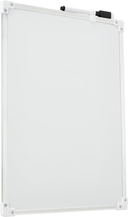 TECHZONE Magnetic Dry Erase Whiteboard 20x30 cm – Small Wall Mounted White Board with Pen, Eraser & Magnets – Lightweight Aluminum Frame for Home, Office, School, Kitchen.