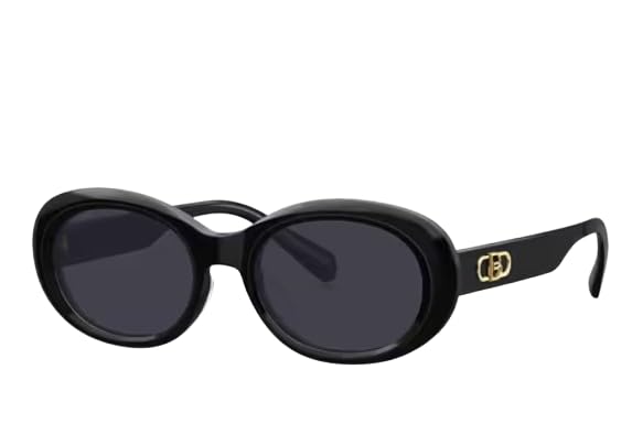 Oval Sunglasses, Tortoiseshell Frame, Brown Lens, Gold, Women's Retro Style