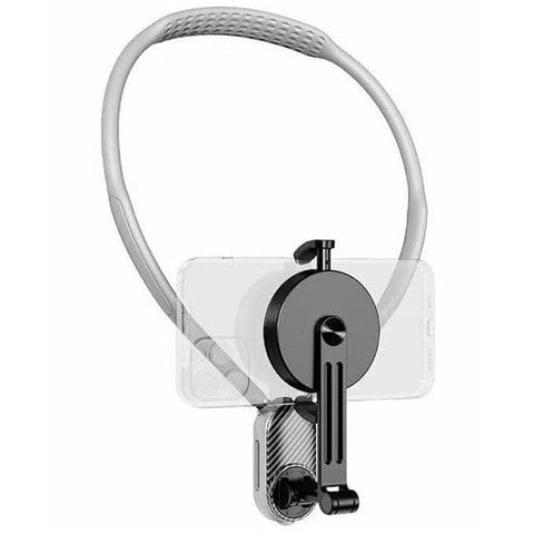 TECHZONE Magnetic Neck Phone Holder – 360° Rotatable Flexible Hands-Free Neck Mount with Adjustable Arm for Mobile Viewing & Recording