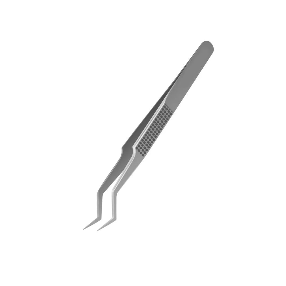 Generic Anti-Static Tweezers MR-20 Curved Tip, Stainless Steel, Classic Style