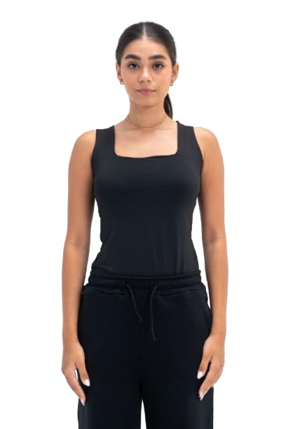 Womens Square Neck Double-Layer Tank Top BT007-BL Modern (pack of 1)