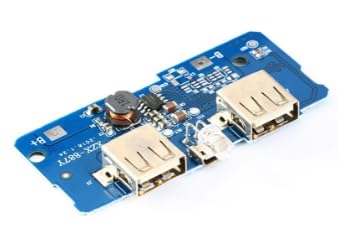 Dual Micro USB to 5V 2A Mobile Power Bank DIY 18650 Lithium Battery Charger PCB Board Boost Step Up Module With Led From