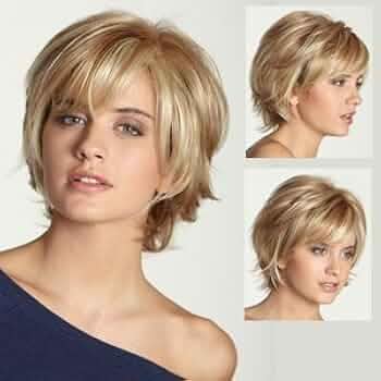 ECIF Light Brown Short Wig Synthetic Hair Washable And Heating