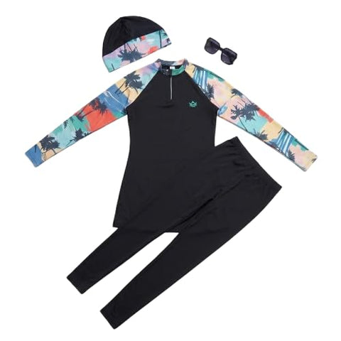 Big Size Women's Burkini Swimsuit 3 Piece | Top, Pants & Turban | Comfortable and Stylish Design | Sizes 3XL-5XL as