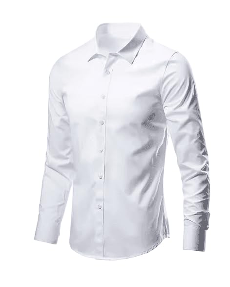 Trendy Dress Shirt for Men – Slim Fit Office & Night Out Shirt color white size xl -44..a4789