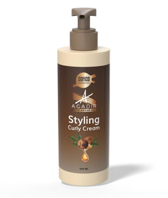 Agadir Argan Oil Styling Curly Hair Cream – Nourishing & Frizz Control – Lightweight Curl Definition – 150 ml