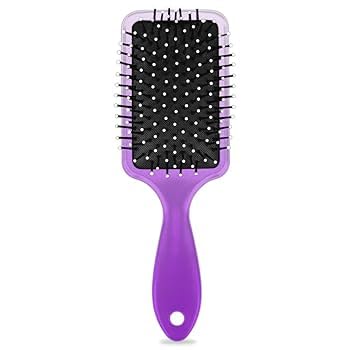 Paddle Hair Brush, Detangling Wide-Tooth Cushion Brush,1111 (Purple)