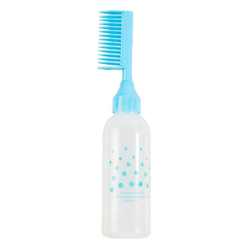 Multicolor Hair Dye Bottle with Applicator Brush Empty Refillable Dyeing Bottles Coloring Smudge Tool Hairdressing Styling Tools (blue dot)