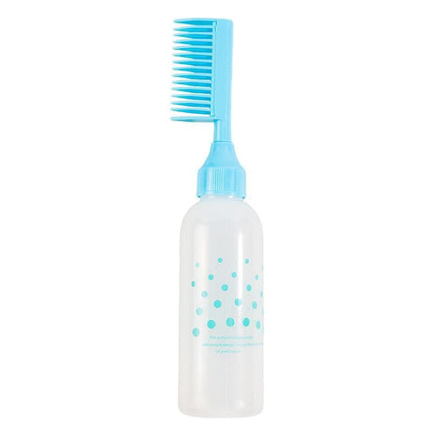 Multicolor Hair Dye Bottle with Applicator Brush Empty Refillable Dyeing Bottles Coloring Smudge Tool Hairdressing Styling Tools (blue dot)