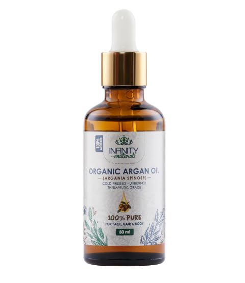 Infinity Naturals 100% Pure Argan Oil – 50 ml, Multi‑Use Organic Oil for Face, Hair & Body