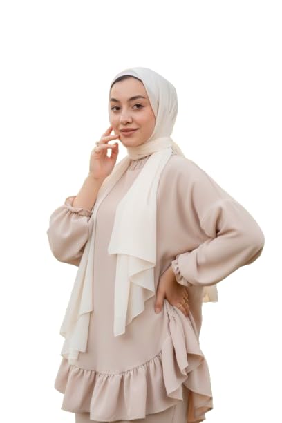 Women's Chiffon Hijab Scarf, 175 x 75 cm, Lightweight Crepe Wrap, Soft Non-Slip, Full Coverage Islamic Headscarf