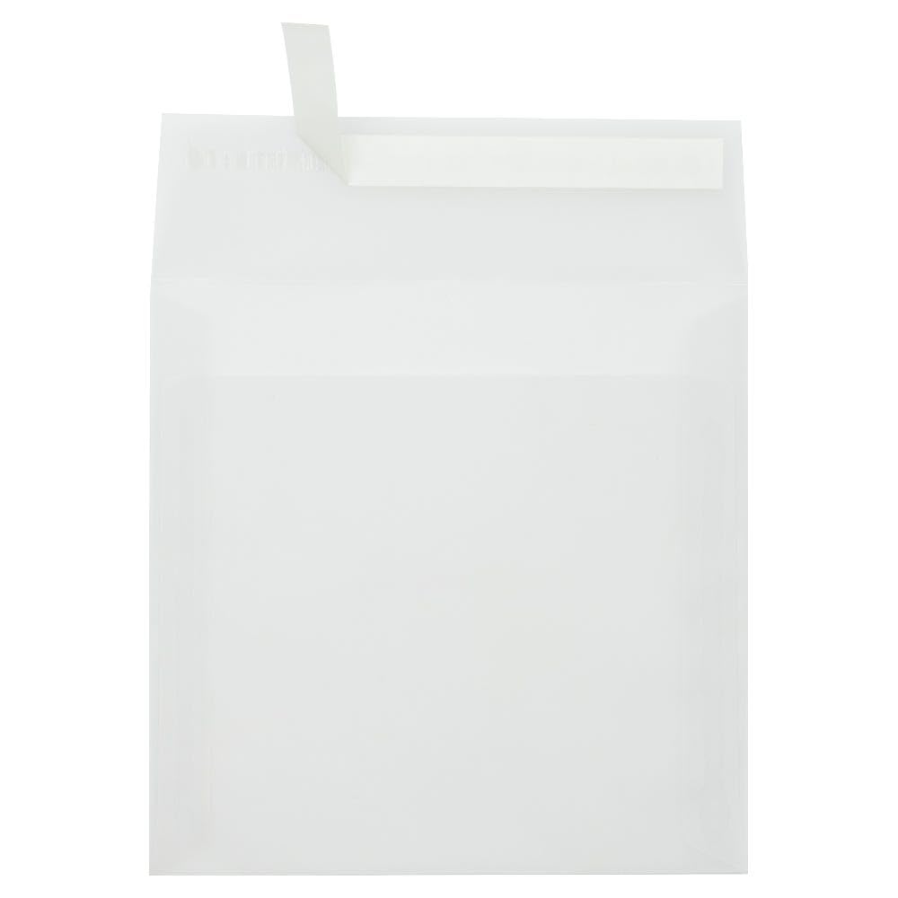 LUXPaper Square Invitation Envelopes | Peel & Press | 7" x 7" | Clear Translucent | 30lb. Text | 50 Qty
