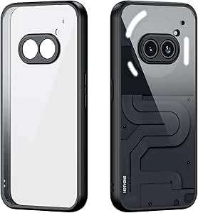 Magic Mask Q Series Clear Case Compatible nothing phone 2a Case Shockproof Hard PC [Not Yellowing] Transparent Protective Slim Hard Back Cover with Silicone Frame for (Black, noothing phone 2a)