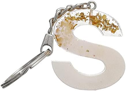 Keychain Letter S Shape English Keychain Resin Epoxy Multi Color Unique Attractive Gift