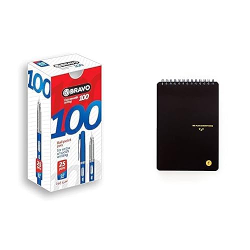 Bravo Stationery Bundle: Sasco Ball Pen Blue + YM Sketch Designer Notebook B6 Lined