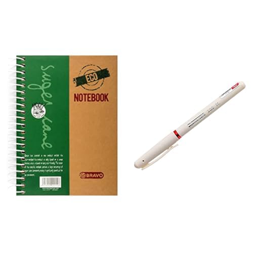Bravo Stationery Bundle: Sasco Eco Notebook A5 + Ballpoint Pen Red 10-Pack