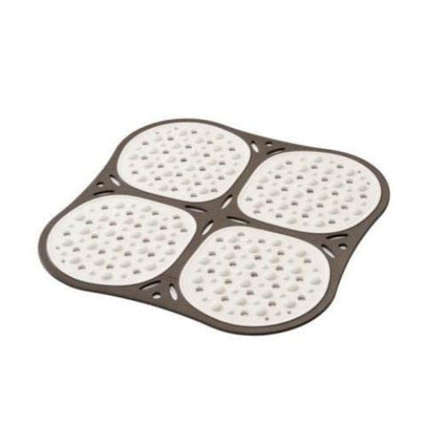 Bama Shower Mat - 53x53cm, Dove Grey, Non-Slip (Made in Italy)