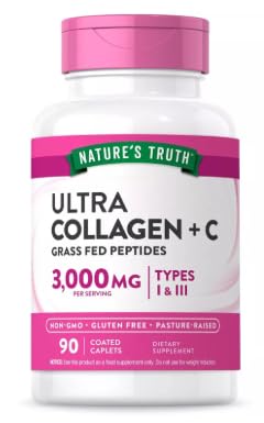 Premium Vital Ultra Collagen 3,000mg Type 1 & 3 with Vitamin - 90 Caplets - with Practical Pill Box - Structural & Skin Rhythm Matrix - Glow Shield - Non-GMO - Pure Protein Integrity