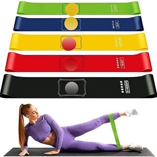 Smart Sport Resistance Bands Set for Men and Women, Pack of 5 Different Levels Elastic Band for Home Gym Long Exercise Workout – Great Fitness Equipment for Training, Yoga – Free Carrying Bag
