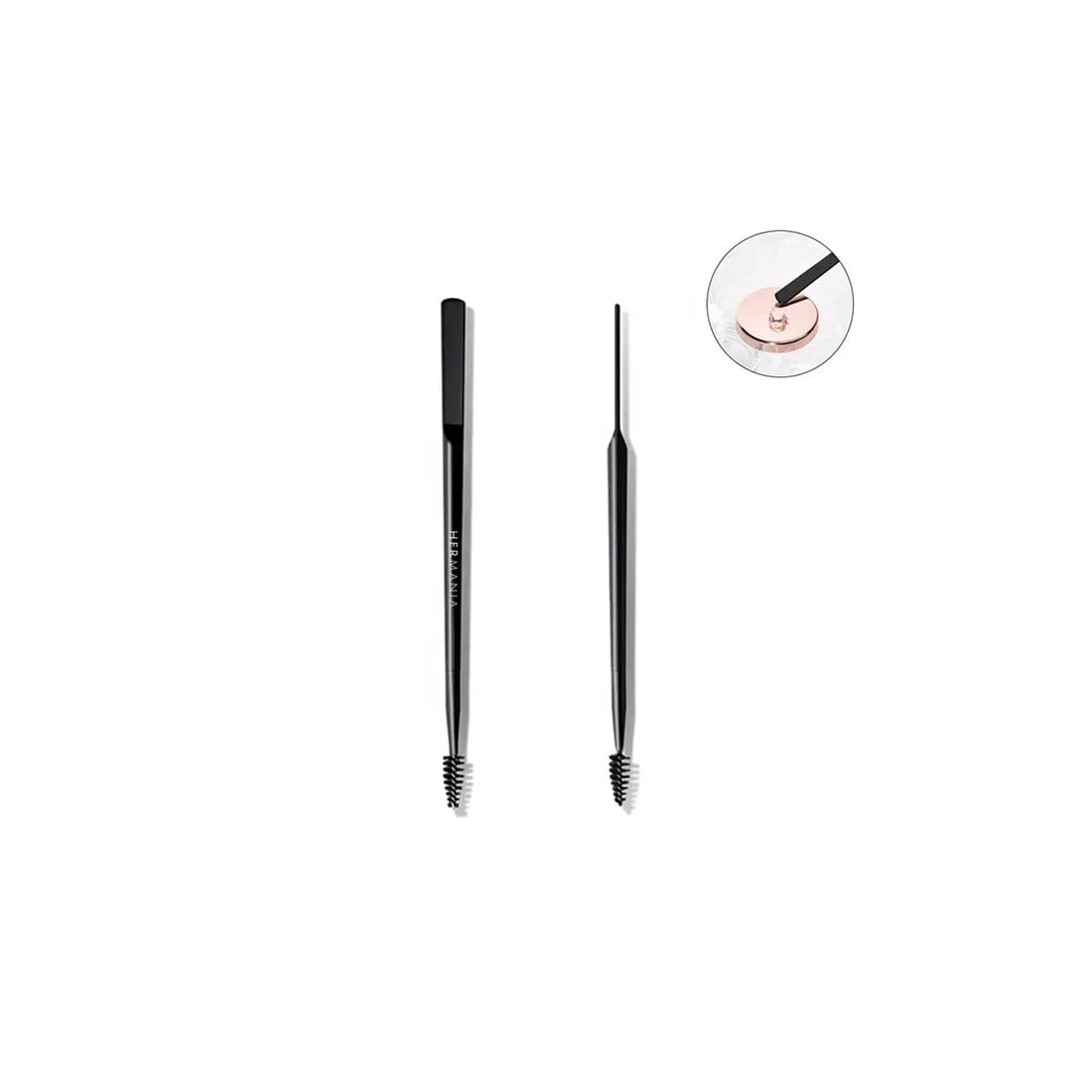 Hermania Eyebrow Soap Dual-End Applicator for Brow Lift Lamination Spoolie Brush with Spatula Tool for Gel and Wax (E40)