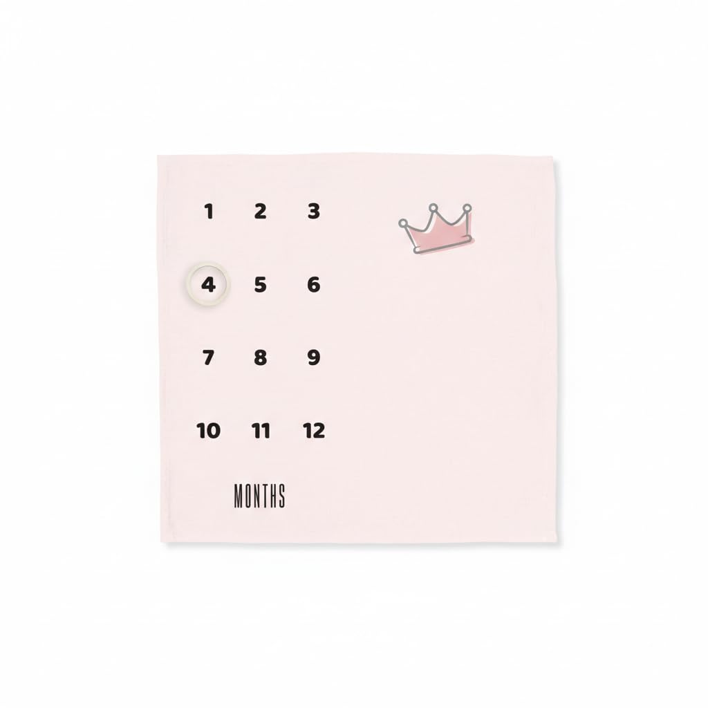 Mamas Gift Prince Milestone Mat, 140 x 140 cm Padded Baby Blanket for Monthly Photos, Soft & Cozy Play Mat, Milestone Tracker, Newborn Photography Prop, Baby Shower Gift