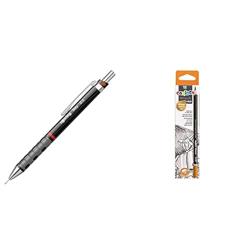 Stationery Bundle: Rotring Tikky Grip Mechanical Pencil + Carioca 2B Graphite Pencils 12-Pack