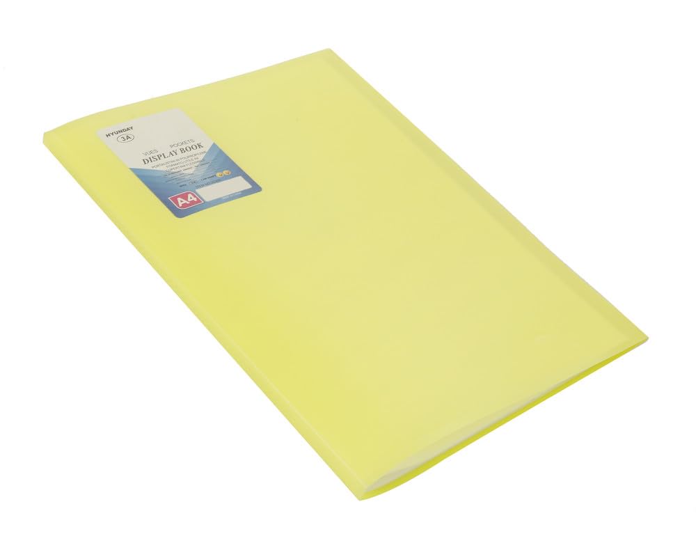 3A JS50R Plastic Document Book 50 Pockets A4 Size 100 Sheets - Yellow