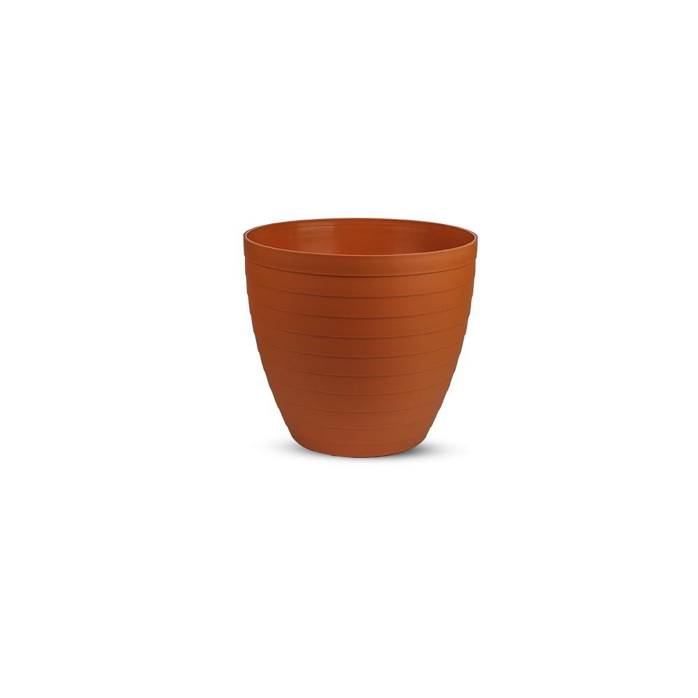 Orange Plastic Plant Pot – 18 cm – BPA Free Flower Planter for Indoor & Outdoor Use – Lightweight, Durable & Easy to Clean – Made in Spain