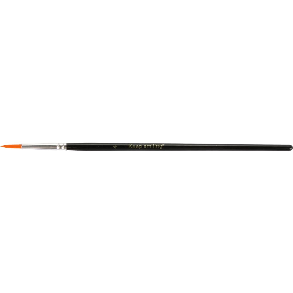 Keep Smiling MH8-63 Single Paint Brush, Size 4, Black