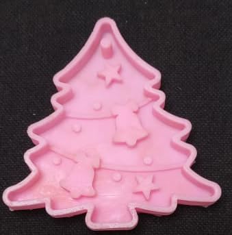 Christmas Tree Silicone Mold, Resin Casting Mold, Wax Mold, Concrete, Gypsum Mold, Rose Color, 3D Starry Pattern