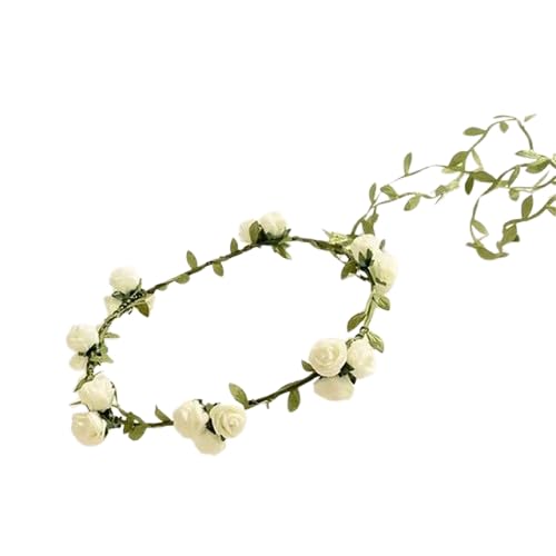 Rose Collar White in Green