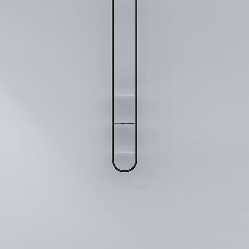 Trio Wall-Mounted Towel Shelf, 30 cm Length x 7 cm Width x 170 cm Height, Black