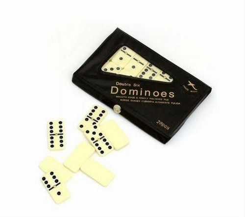 Dominoes Set - Classic 28 Tile Dominoes Game with Bag, Fun Educational Game for Kids and Adults, Random Color Selection, Small and Lightweight, Perfect for Travel, Camping and Fun Indoor Family Fun