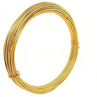 14 Gauge Aluminum Craft Wire, Gold, 5 Meters (16.4 Feet), Ideal for Sculpting, Jewelry Making, Wire Weaving, and DIY Projects