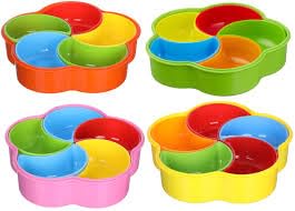 Tasali Serving Plate 5 in 1 – Multiple Slots Organizer Design to Sort and Serve Nuts and Snacks in Stylish and Practical (C)