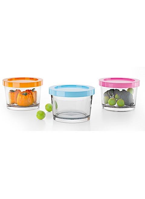 Piece Glass Food Storage Containers Cup Round with Lids (BPA and lead free, oven, microwave, fridge, and freezer safe) (3)
