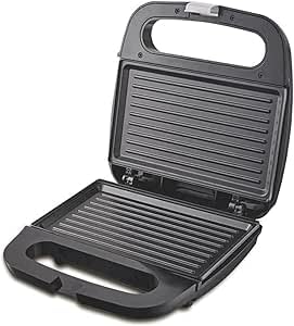 KC1170 Sandwich Maker, 800 Watts, Non-Stick Plates, Heat-Resistant Body, Temperature Control, Black and Silver