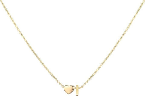 18K Gold Plated Stainless Steel Heart Letter Necklace for Women Girls Dainty Heart Initial Necklace Personalized Gift for Teen Girls
