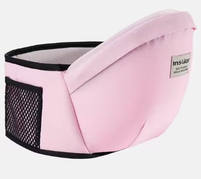 Infant Hip Seat Carrier, Adjustable Waist Stool, Sling Hold Belt, Backpack, Pink