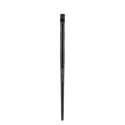 Hermania Flat Liner Brush, Straight Synthetic Bristles, Square Shape, for Eyeliner, Eyebrow, Concealer, Black Wooden Handle, Professional Makeup Tool (E96)