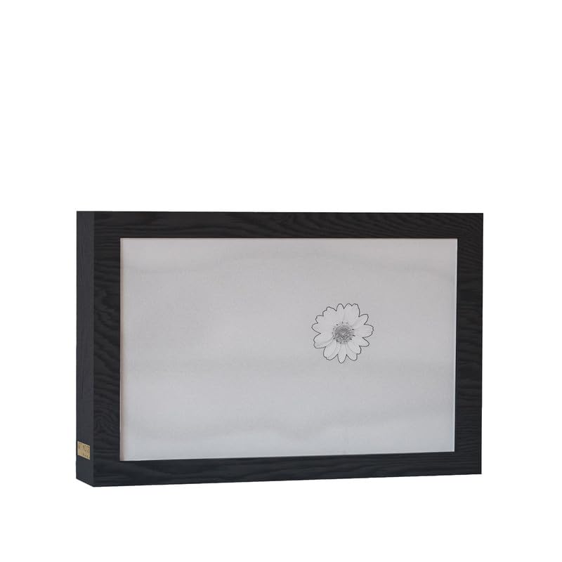 ART MOOD HOME Natural Wood 2 In 1 Photo Lighting Frame - Daisy 20Cm X 15Cm Black Frame