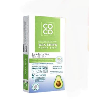 Strips waxy for removing hair coco wax with avocado extract and vitamin for dry skin