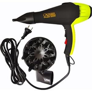 مجفف شعر CR-6600 2500WATT بقوة 2500 وات للالاستخدام الإهفي و السلونه بجسم مقاوم للصدمات (فسفورى فى أسود)