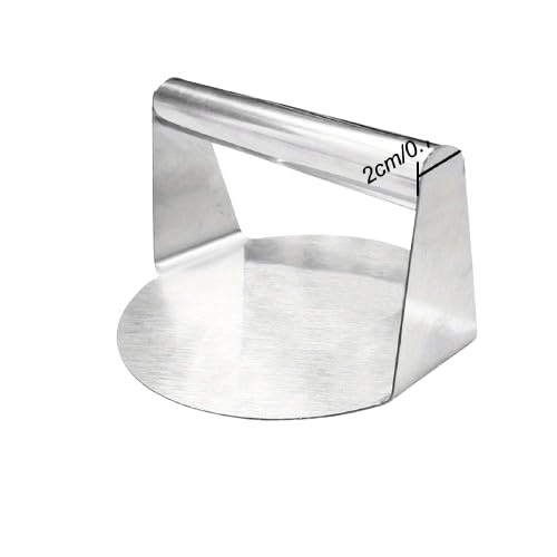 mysouq | Stainless Steel Burger Press, 12cm Round Patty Maker, Heavy Duty with Heat-Resistant Handle, Dishwasher Safe, for BBQ, Grilling and Home Cooking