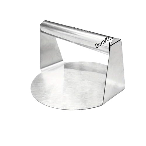 mysouq | Stainless Steel Burger Press, 12cm Round Patty Maker, Heavy Duty with Heat-Resistant Handle, Dishwasher Safe, for BBQ, Grilling and Home Cooking